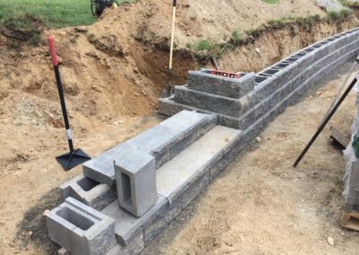 Retaining wall and Stairbase