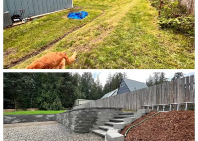 Terrace Wall Before and After