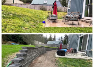 Terrace Wall Before and After