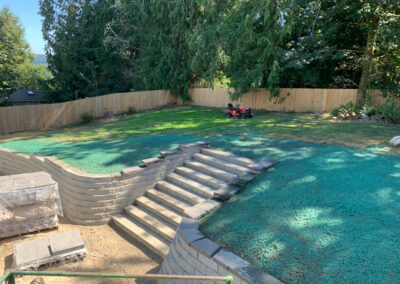 Terrace Wall with Stairs and Hydroseed